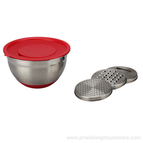 Non-Slip Stainless Steel Mixing Bowls with Lids